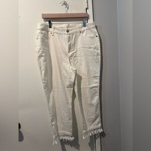 Chico's White Slimming Girlfriend Slim Leg Jeans